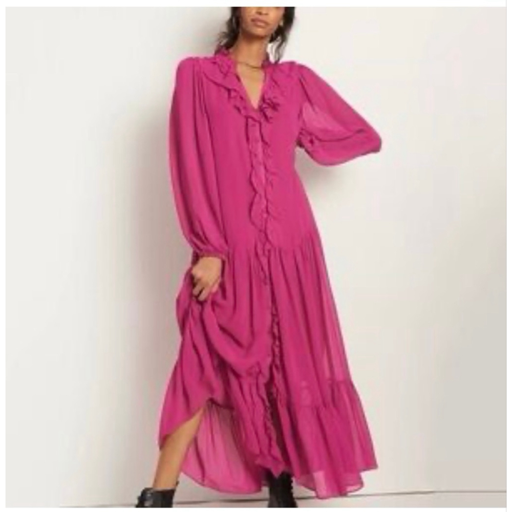 Anthropologie Farm Rio Culebra Ruffled Maxi Dress
